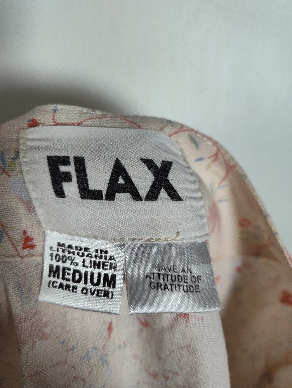 Flax 100% linen cropped button up peplum blouse top M - Picture 6 of 7